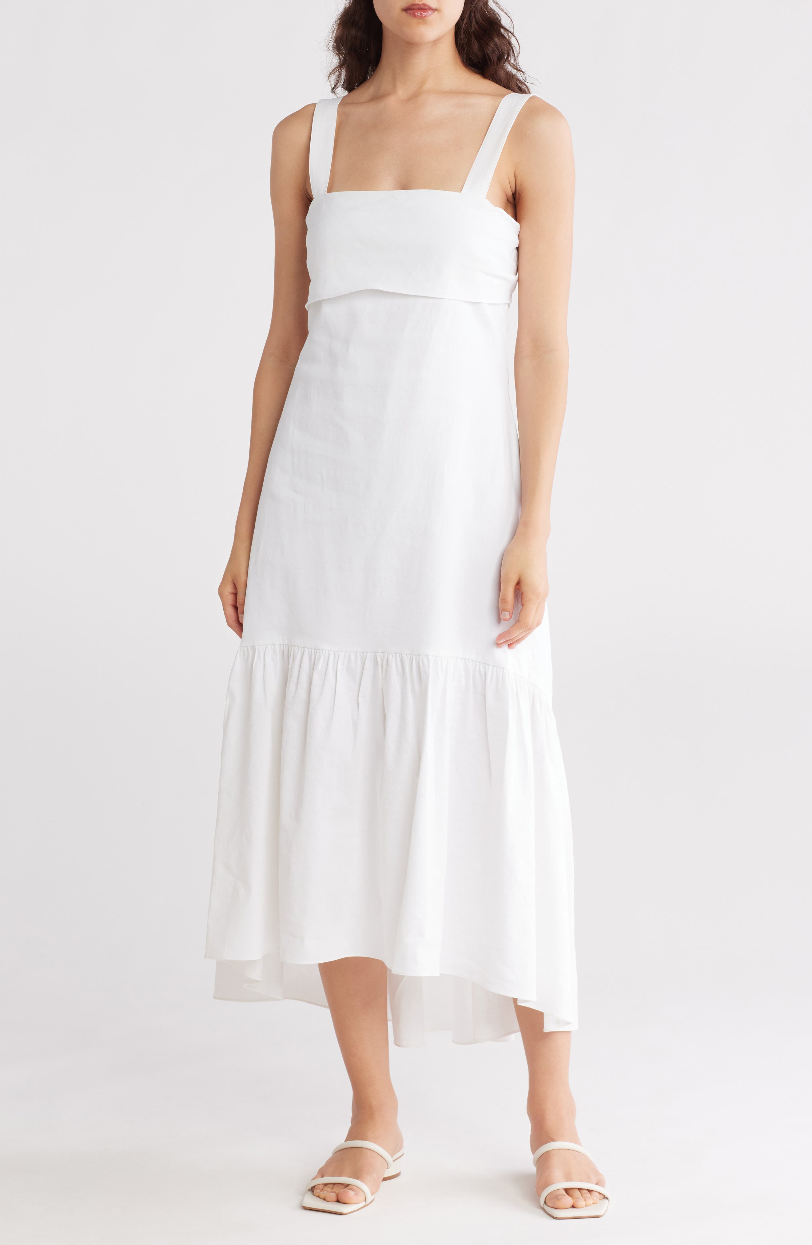 Theory Linen Blend Midi Dress