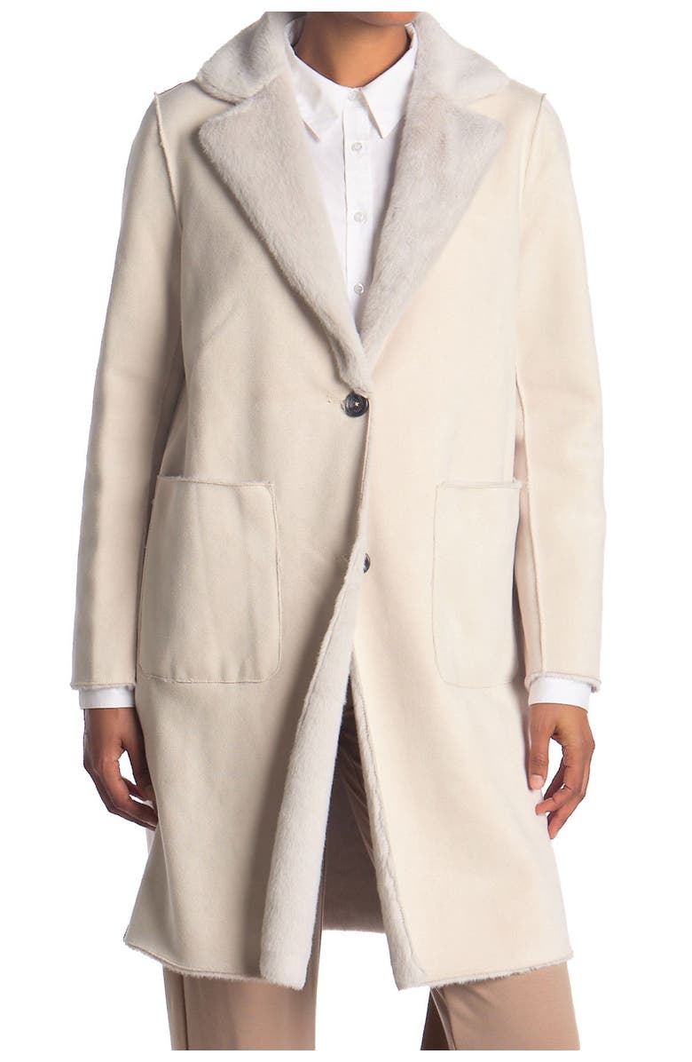 Lauren Ralph Lauren Reversible Faux Shearling Long Coat, Main, color, 