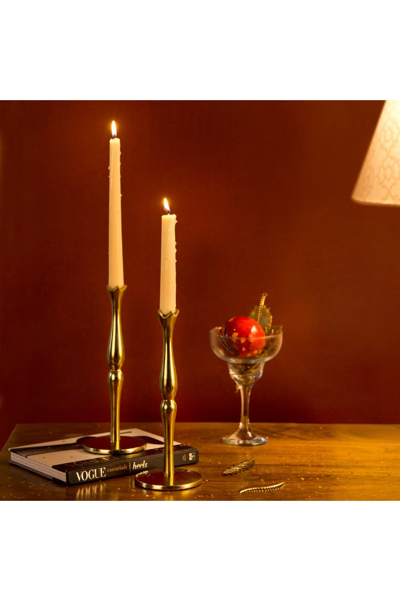 Holiday Accents Brass Candlesticks Set, Alternate, color, Gold - 6"