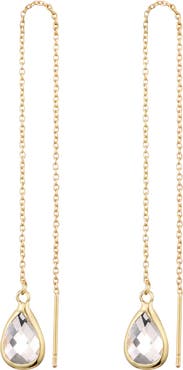 Adornia Crystal Teardrop Threader Earrings