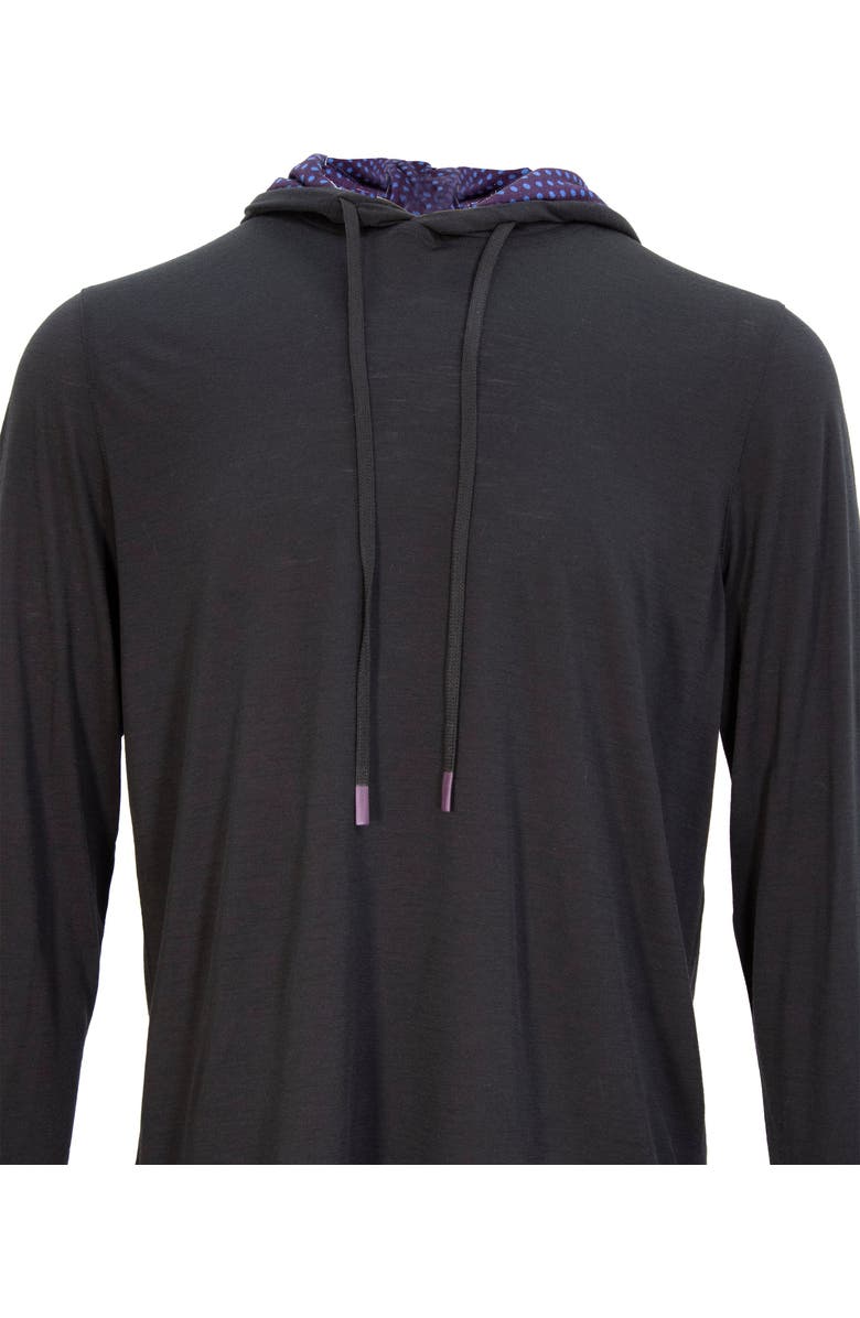 Lords of Harlech Hugo Extra Fine Merino Wool Lightweight Hoodie, Alternate, color, Black