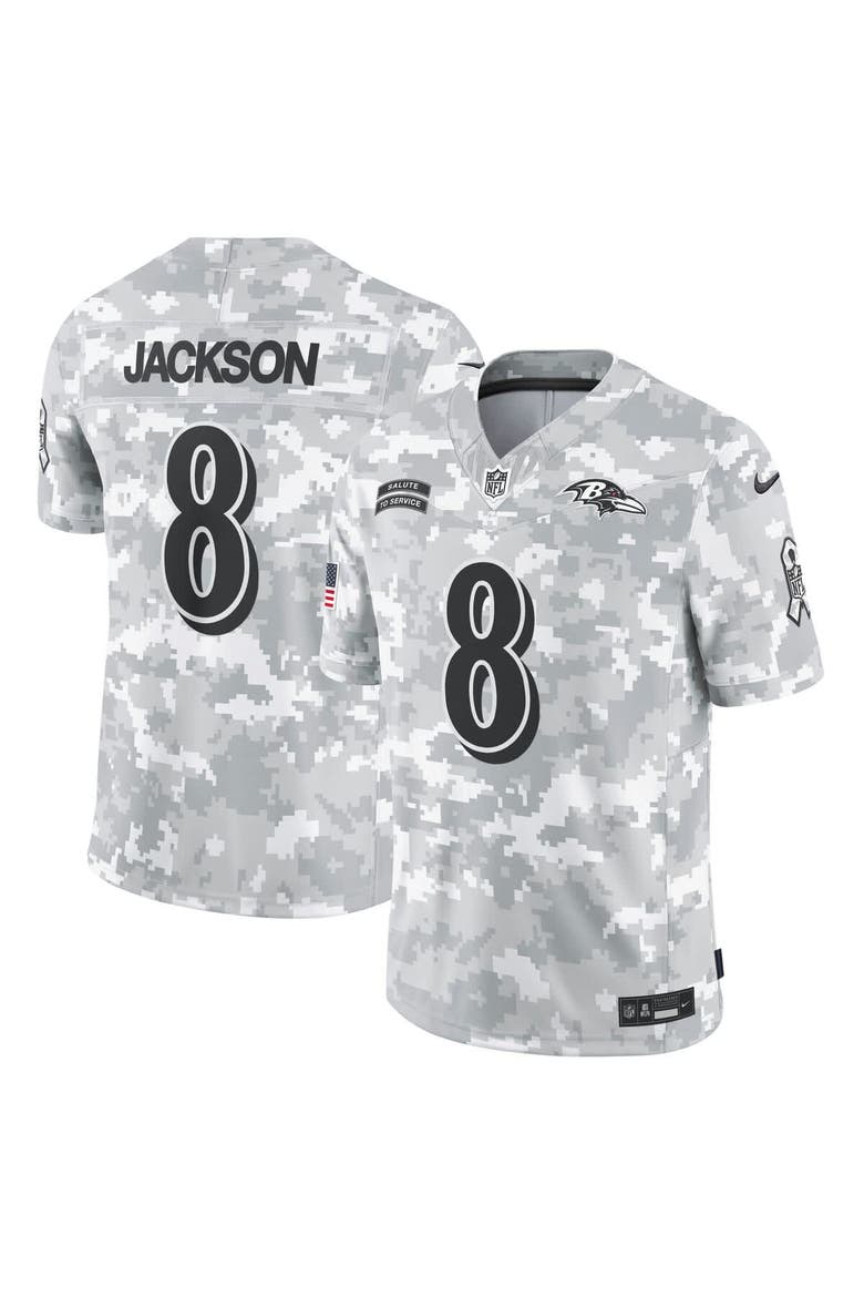 Men's Nike Lamar Jackson Arctic Camo Baltimore Ravens 2024 Salute to Service Limited Jersey, Main, color, Arctic Camo