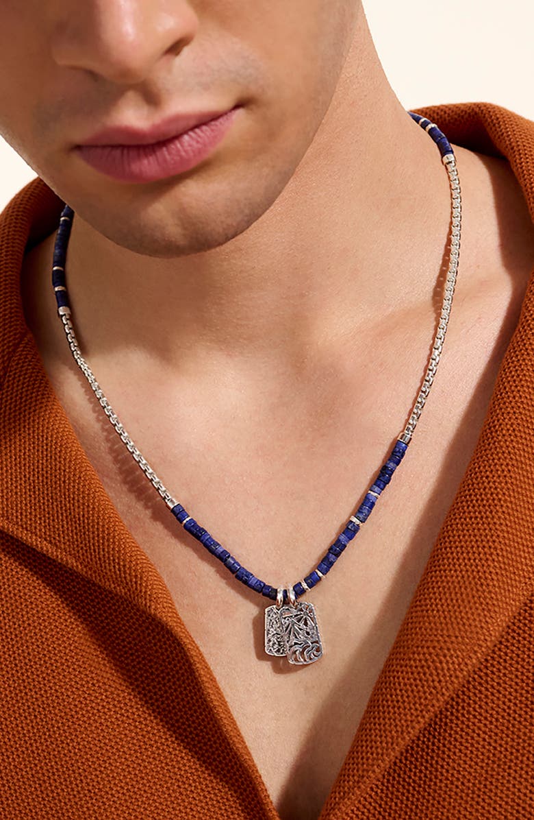 John Hardy Heishi Tag Pendant Necklace, Alternate, color, Silver