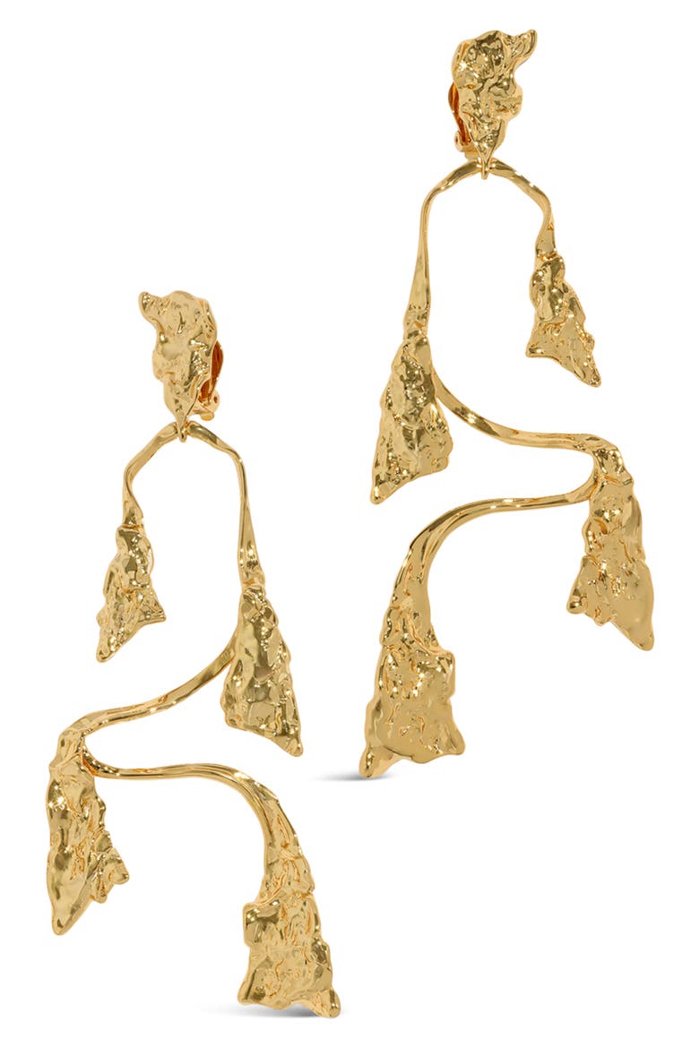 Mobile Balance Clip-On Drop Earrings, Main, color, GOLD