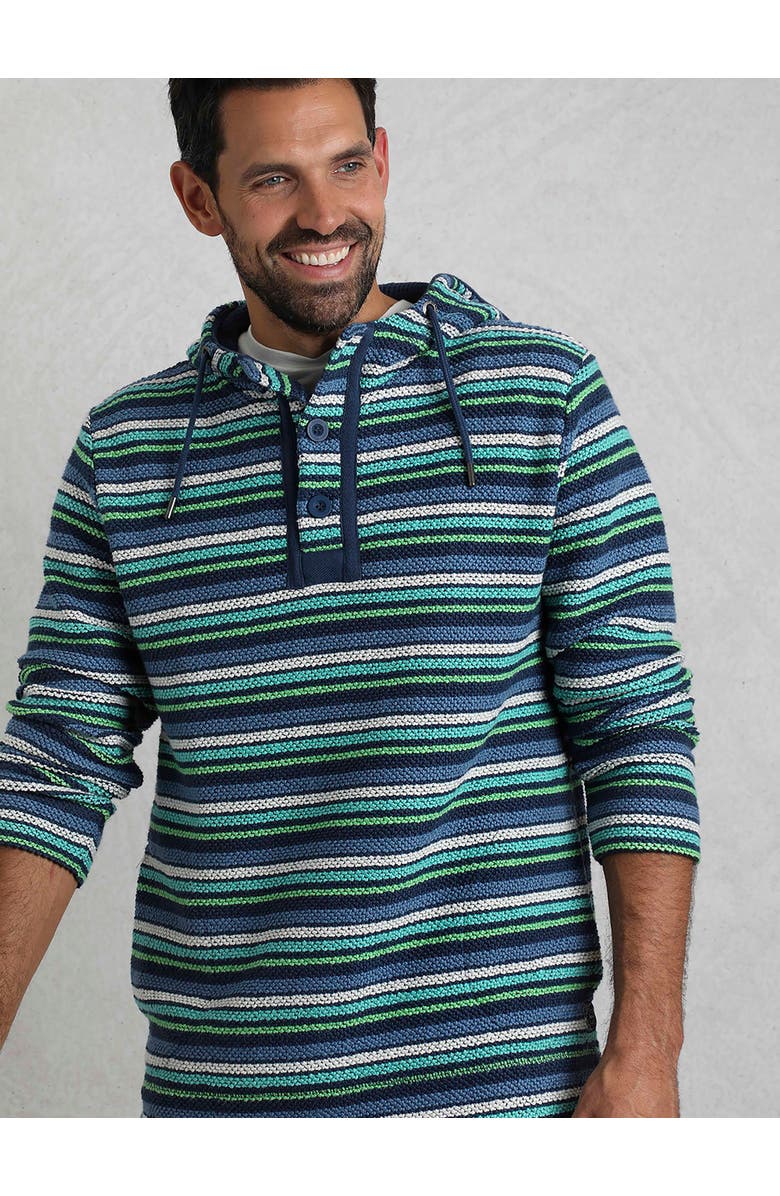 Weird Fish Payson Striped Macaroni Hoodie, Main, color, Ensign Blue