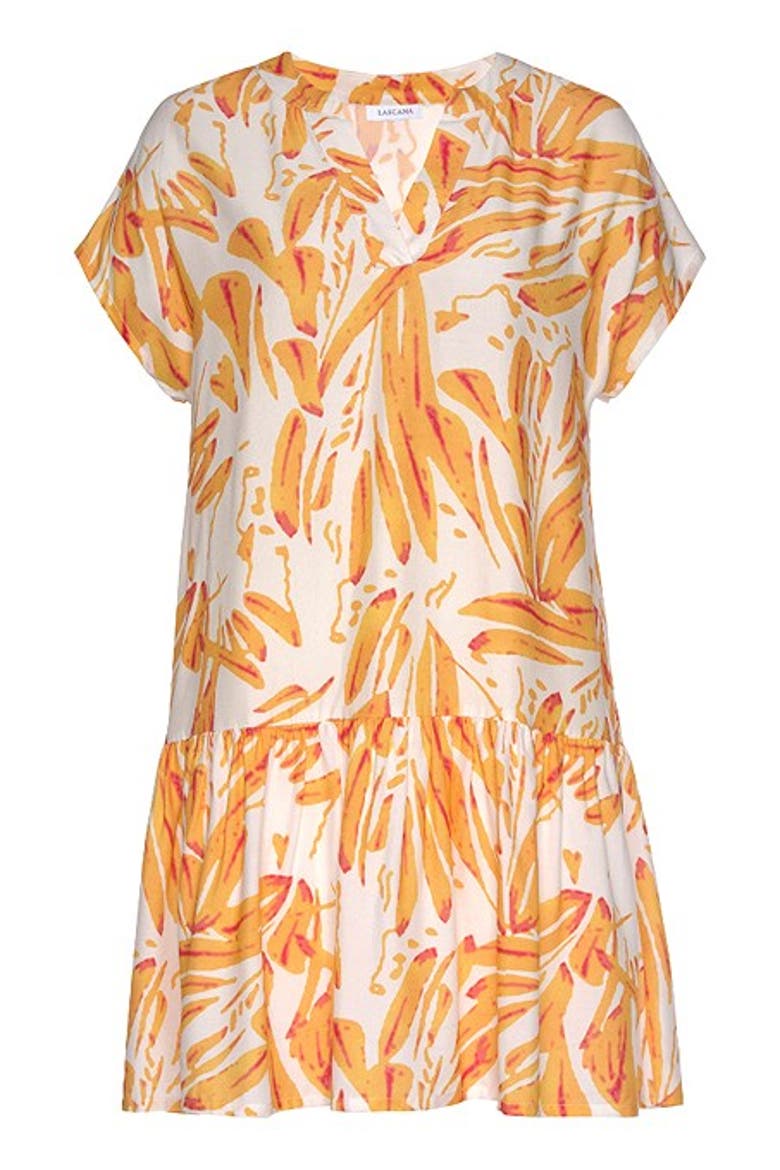 Women's Flounce Hem Shift Dress, Alternate, color, Sand Multi