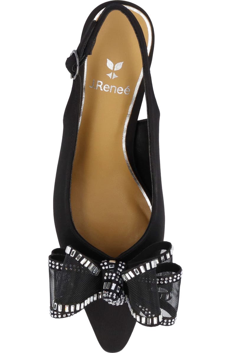 J. Reneé Kalindra Crystal Bow Embellished Slingback Pump, Alternate, color, Black