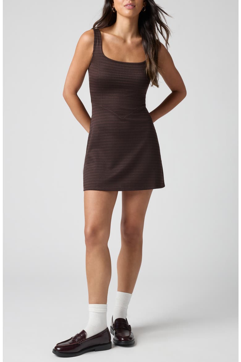 Houndstooth Sleeveless Minidress, Main, color, BRN HOUNDSTOOTH