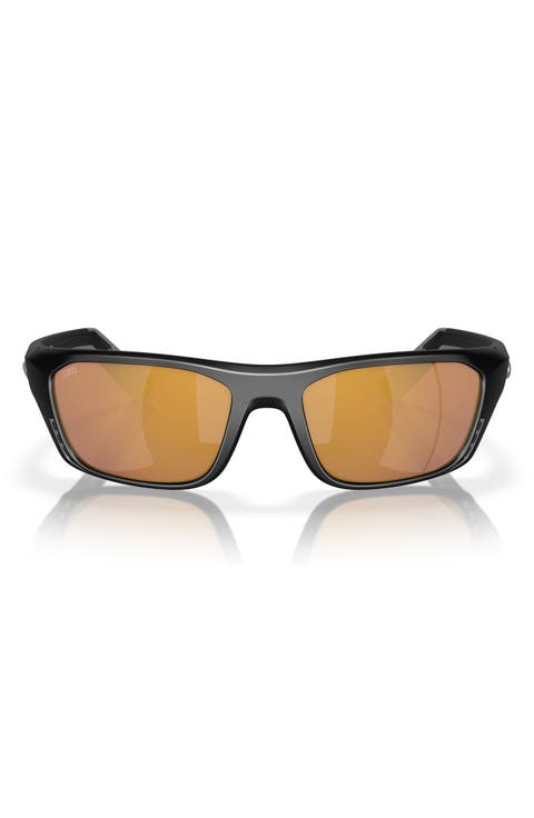 57mm Polarized Rectangular Sunglasses