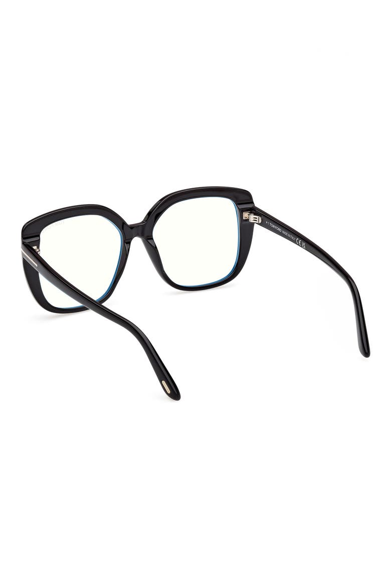 53mm Square Blue Light Blocking Optical Glasses, Alternate, color, BLACK/ ECO/ BLUE BLOCK LENSES