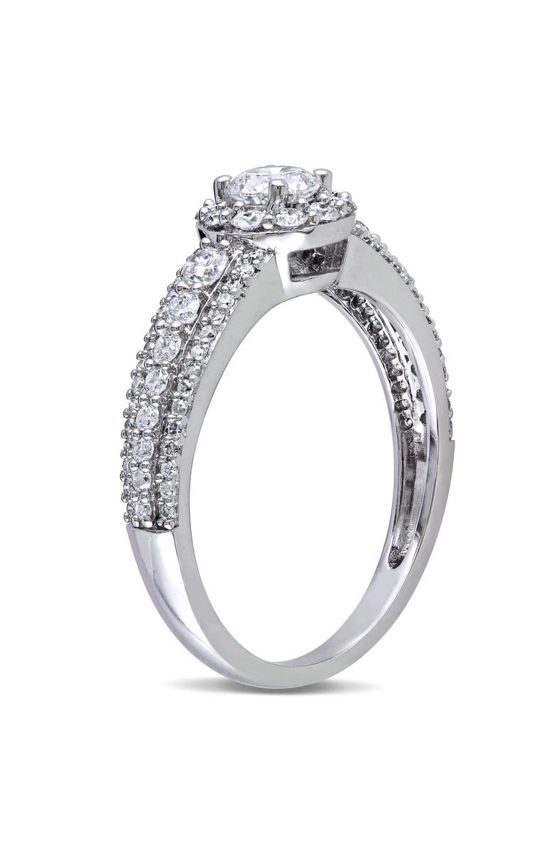 Julianna B. 1 CTW Diamond Halo Engagement Ring 14k, Alternate, color, 14K White Gold
