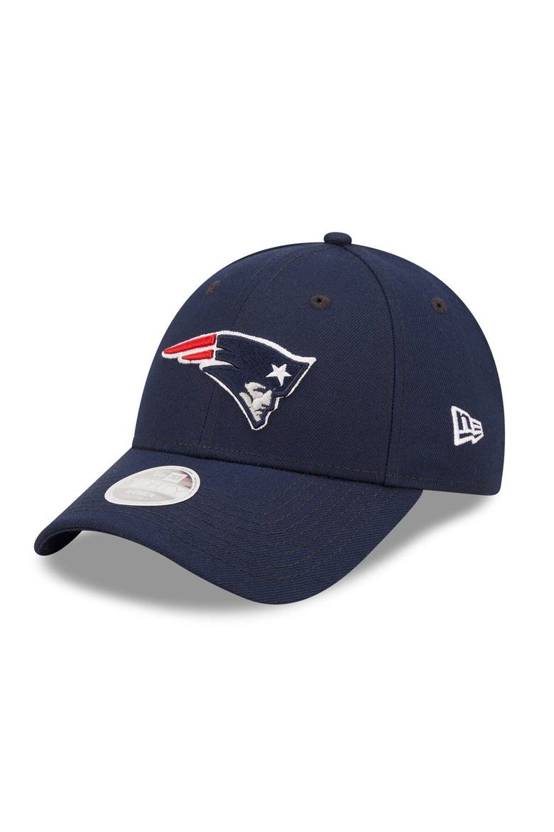 Women's New Era Navy New England Patriots Simple 9FORTY Adjustable Hat, Main, color, Navy