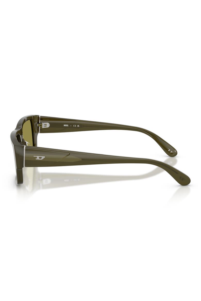 Geck-D 57mm Rectangular Sunglasses, Alternate, color, GREEN/ GREEN