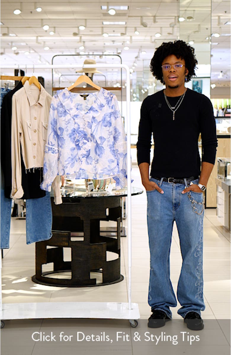 Floral Print Ruffle Top, sales video thumbnail