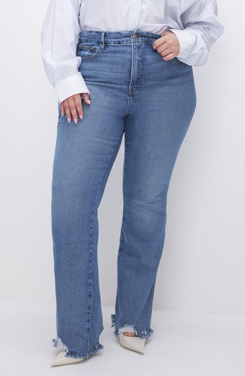 Good American Good Curve Chew Hem Bootcut Jeans
