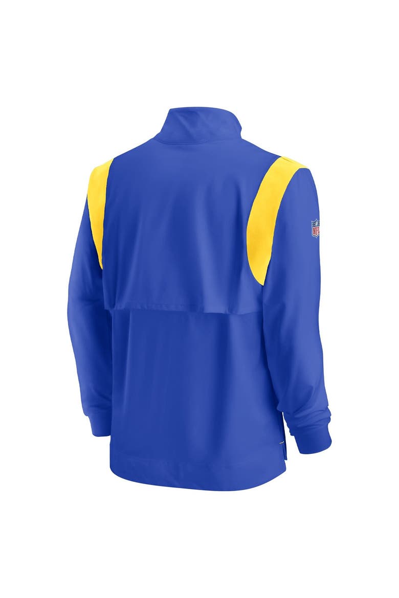 Men's Nike Royal Los Angeles Rams Sideline Coach Chevron Lockup Quarter-Zip Long Sleeve Top, Alternate, color, Royal