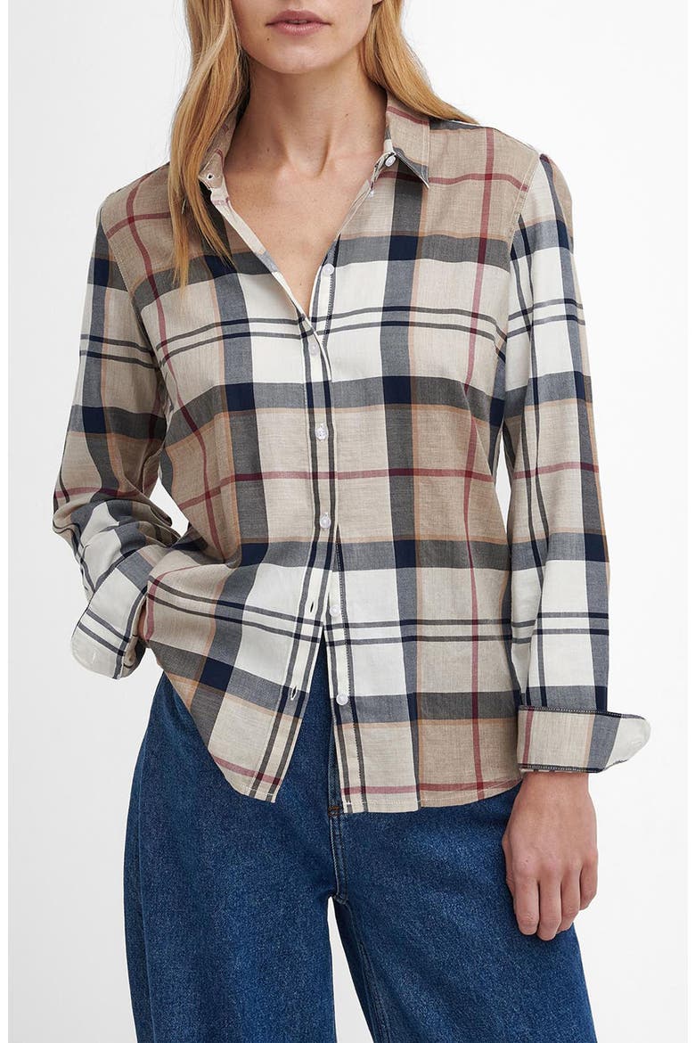 Bredon Check Button-Up Shirt, Main, color, HESSIAN TARTAN BROWN