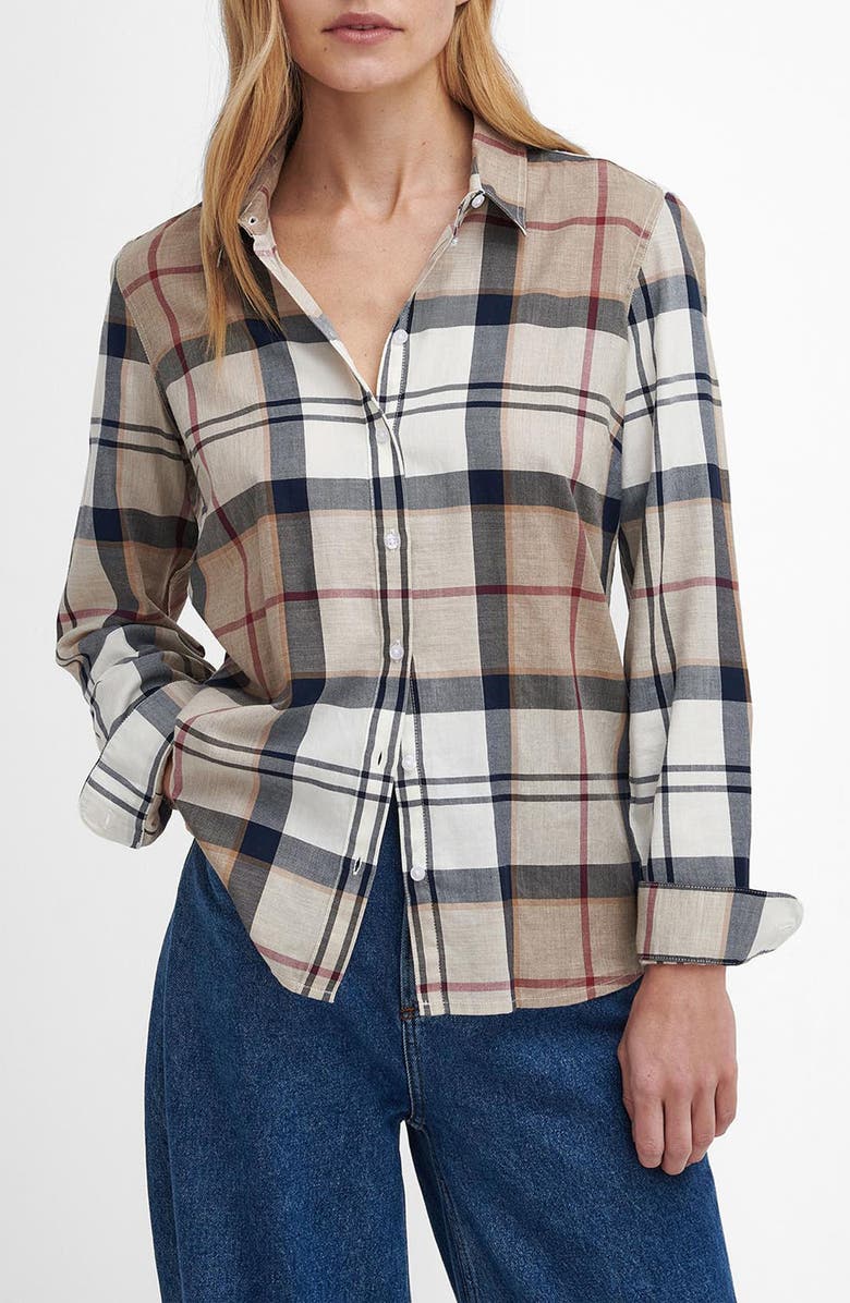 Barbour Bredon Check Button-Up Shirt, Main, color, Hessian Tartan Brown