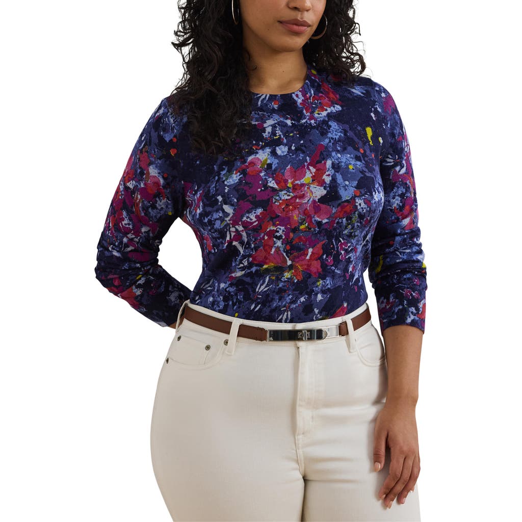 Ralph Lauren Womens Print Cotton Blend Sweater P Xs 3x