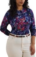 Lauren Ralph Lauren Abstract Print Cotton Blend Sweater