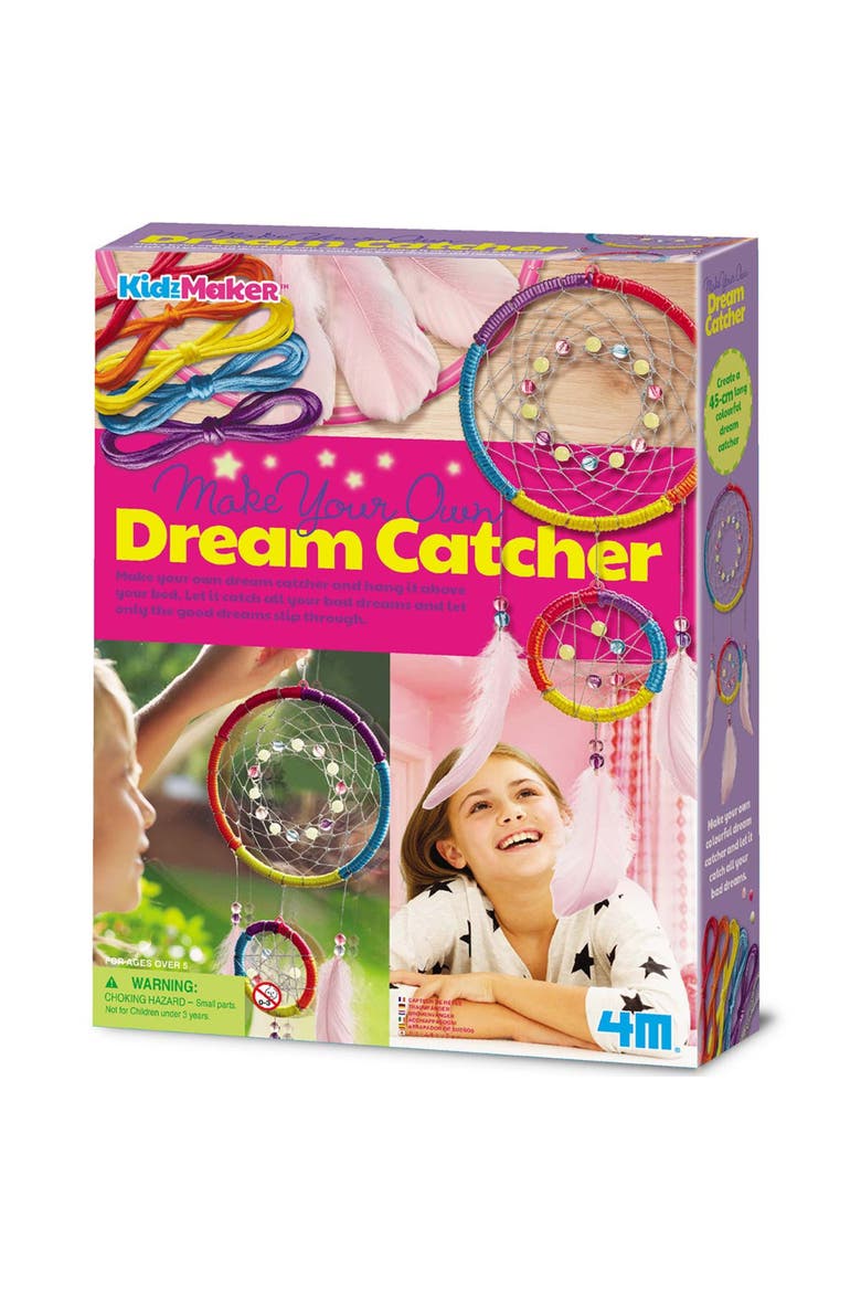 KidzMaker Make Your Own Dream Catcher Craft Kit, Main, color, Multicolored