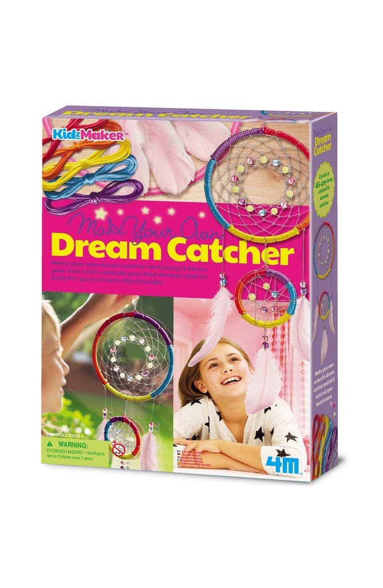 4M KidzMaker Make Your Own Dream Catcher Craft Kit, Main, color, Multicolored