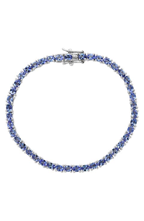 Sterling Silver Tanzanite Tennis Bracelet