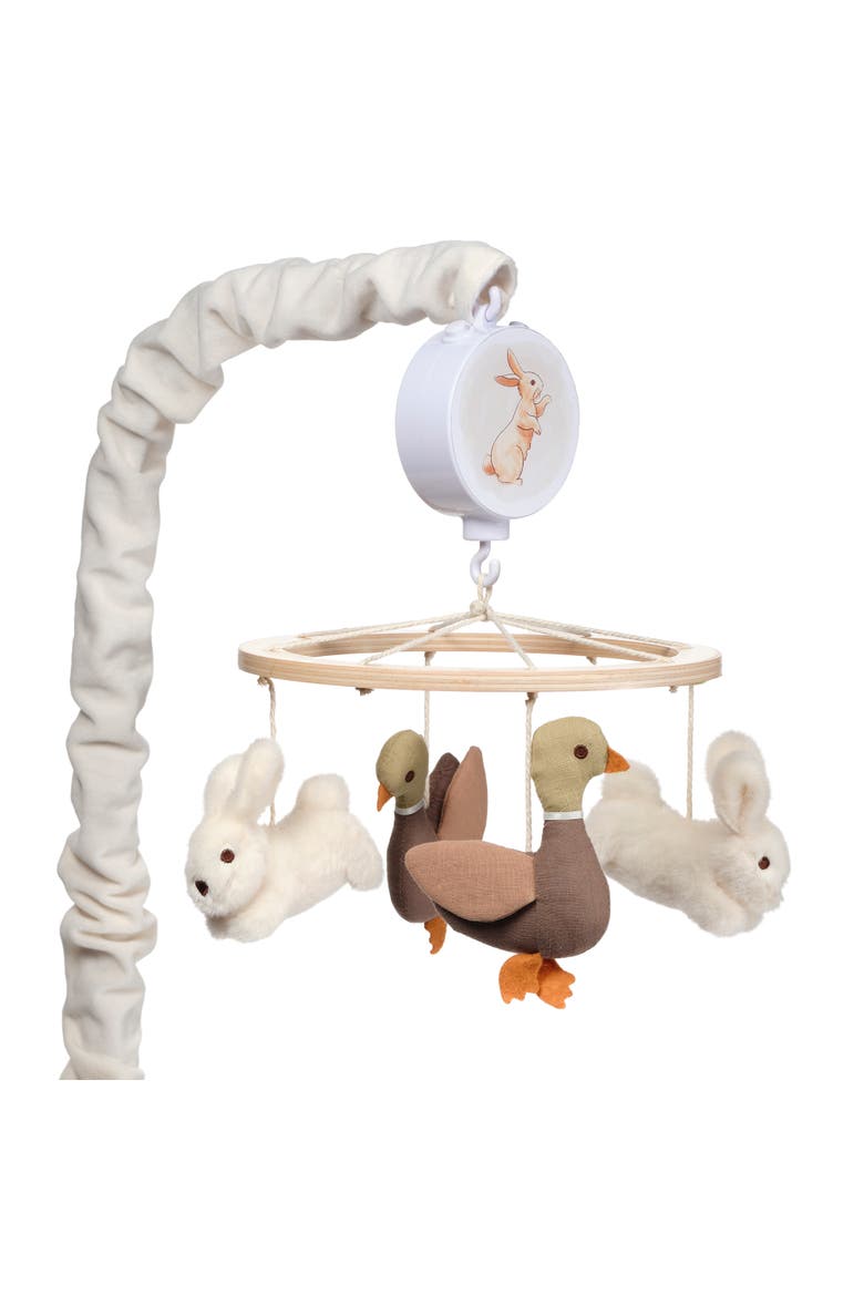 Signature Bunny Hop Musical Baby Crib Mobile Soother Toy, Main, color, Cream