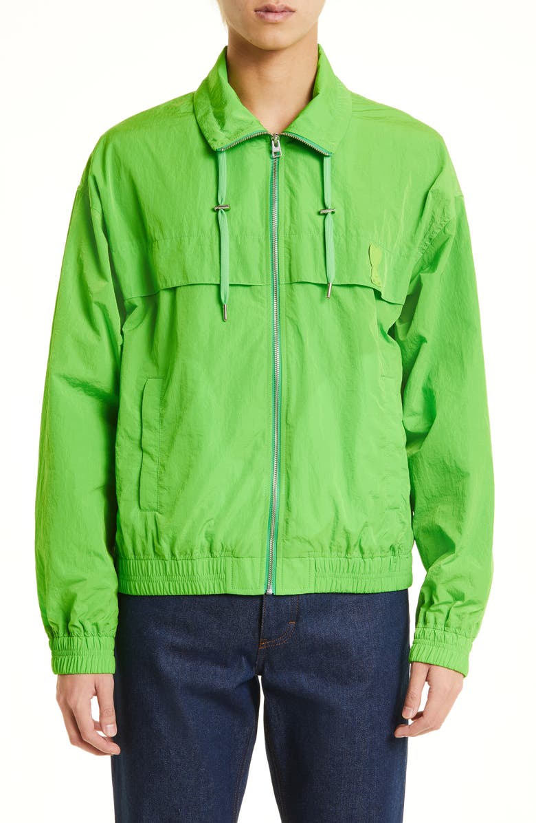 AMI PARIS Ami de Coeur Logo Patch Zip Jacket, Main, color,