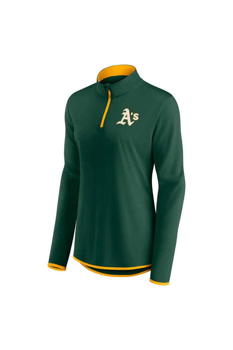 Women's Fanatics Branded Green Oakland Athletics Corner Quarter-Zip Top, Alternate, color, Green