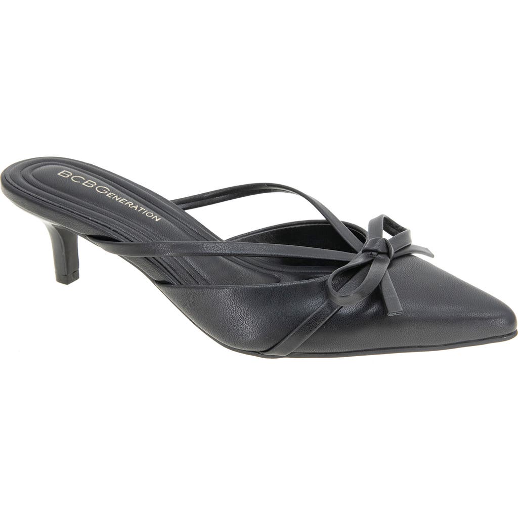 Bcbg Deen Pointed Toe Kitten Heel Mule In Black
