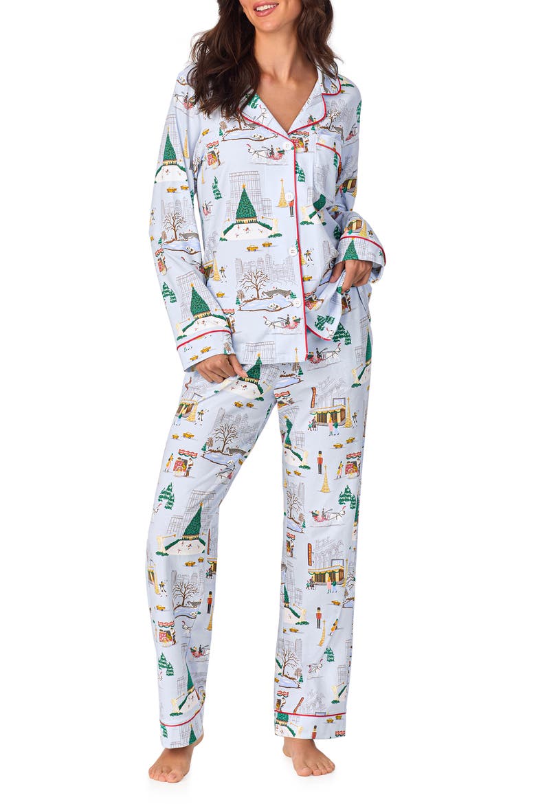 Print Jersey Pajamas, Main, color, HOLIDAY IN THE CITY