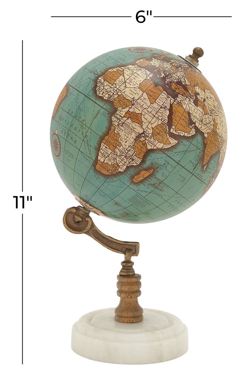 GINGER BIRCH STUDIO Teal Marble Globe, Alternate, color, Aquamarine