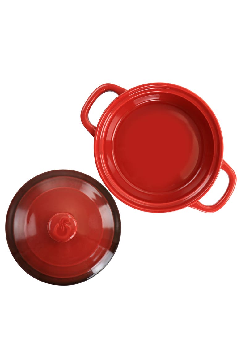 Appleton 6 Piece 10 Ounce Stoneware Mini Casserole Set, Alternate, color, Red