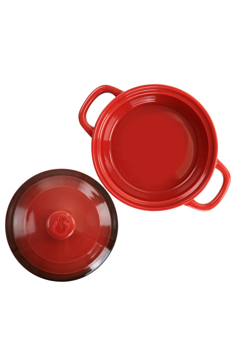Crockpot Appleton 6 Piece 10 Ounce Stoneware Mini Casserole Set with Lid, Alternate, color, Red