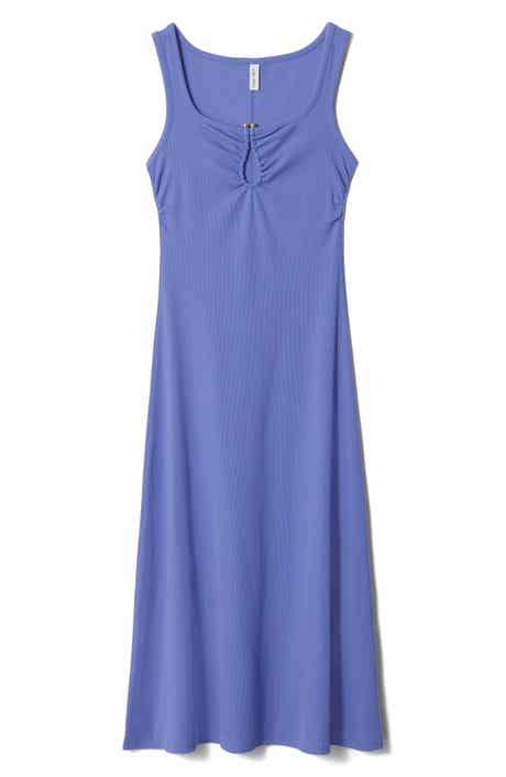 & Other Stories Keyhole Stretch Cotton Midi Dress