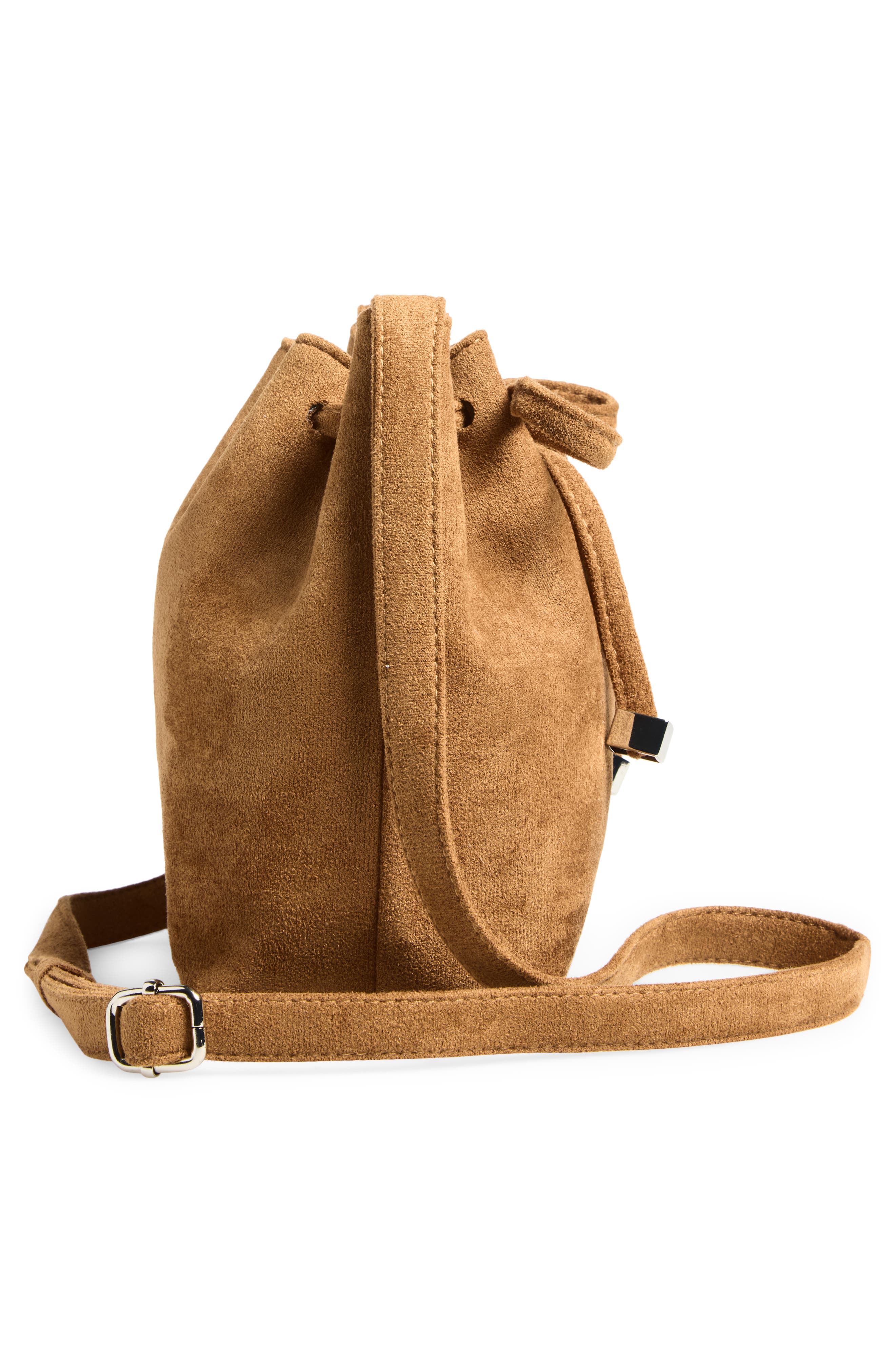 Kids' Suede Bucket Bag, Alternate, color, BROWN