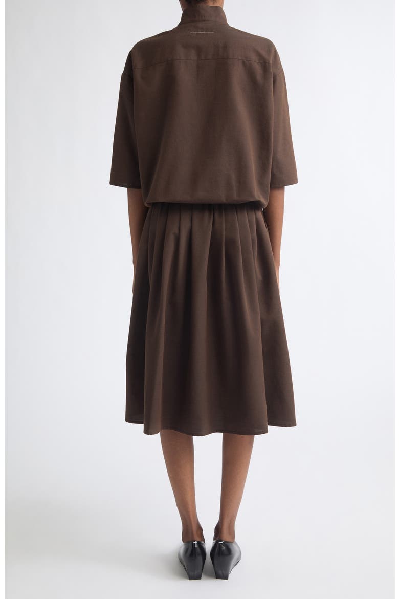 Wool Blend Shirtdress, Alternate, color, BROWN