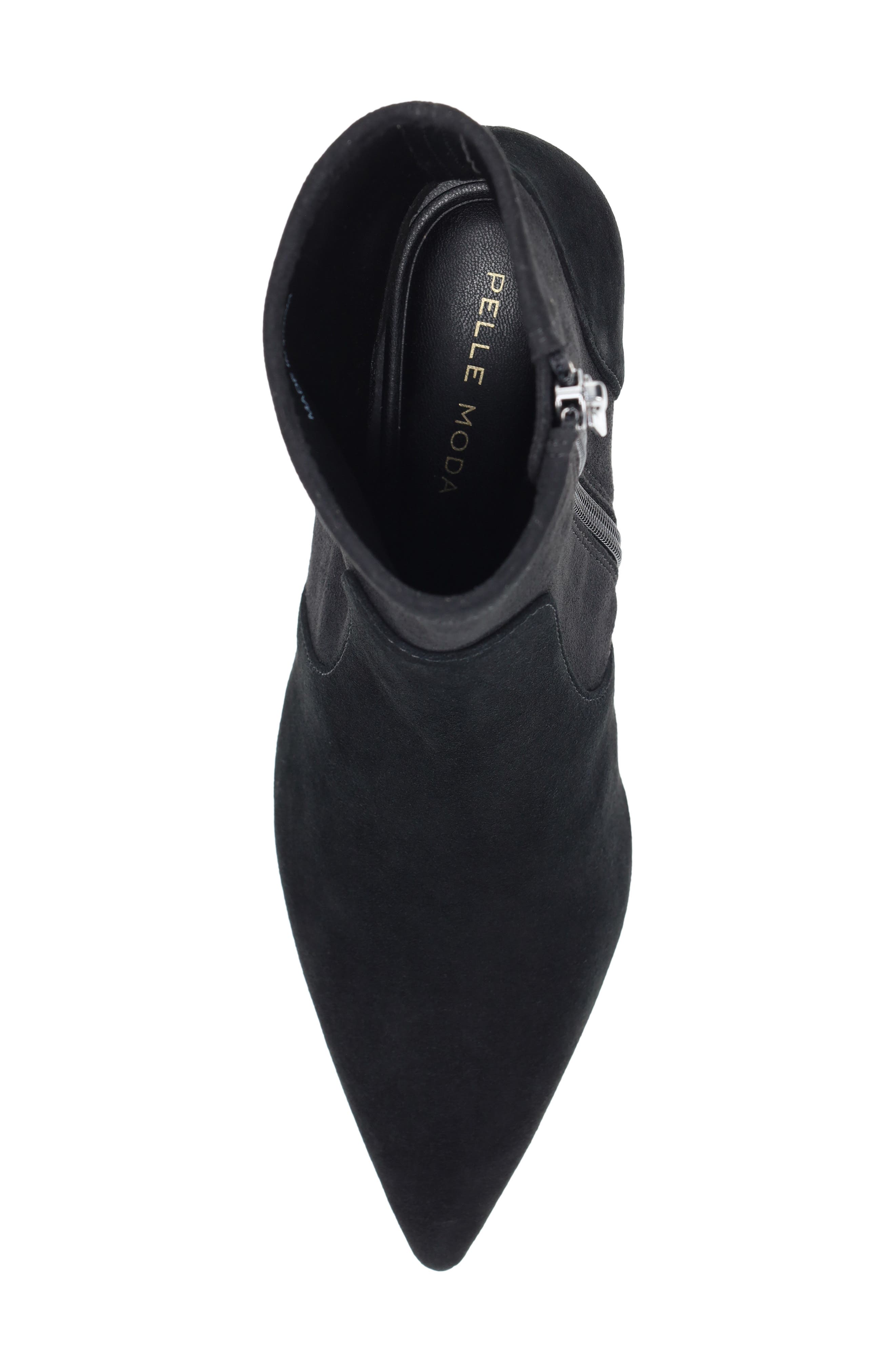 Ilima Leather Pointed Toe Bootie, Alternate, color, BLACK