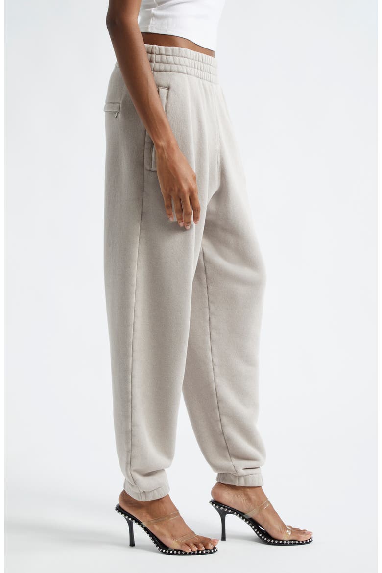 Flame Logo Cotton French Terry Sweatpants, Alternate, color, 230A WASHED OYSTER