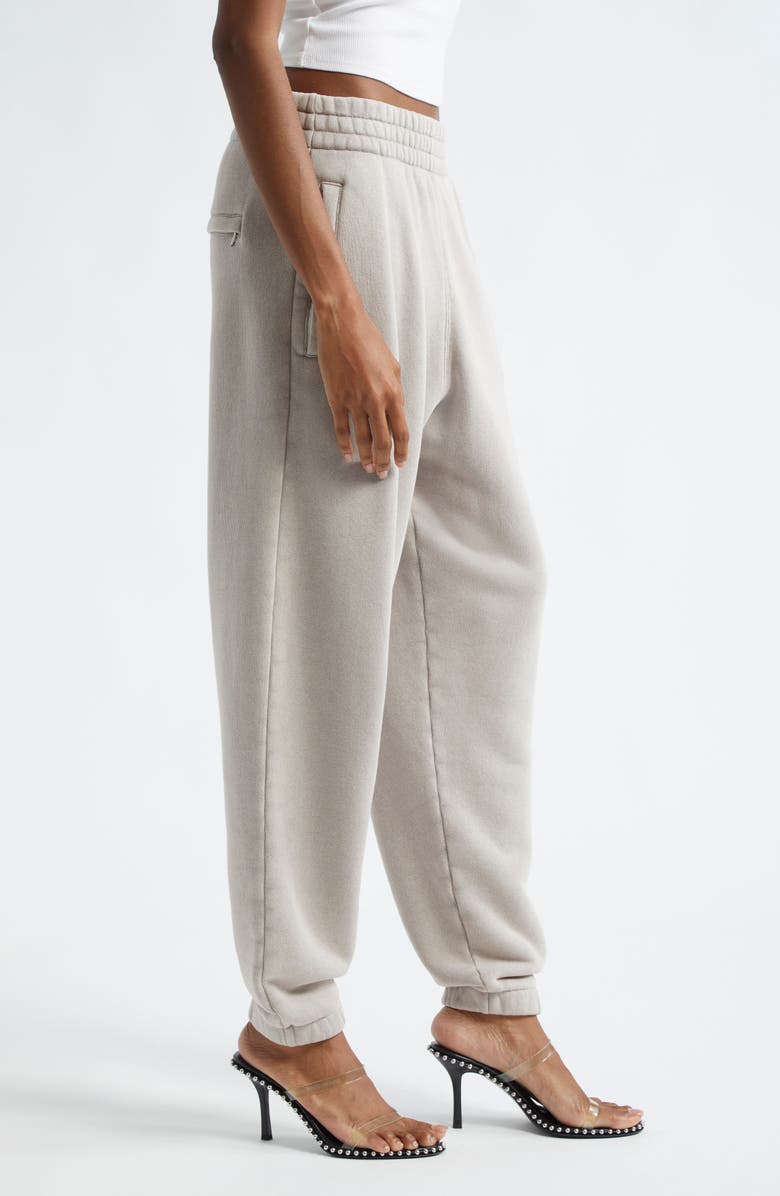 Alexander Wang Flame Logo Cotton French Terry Sweatpants, Alternate, color,