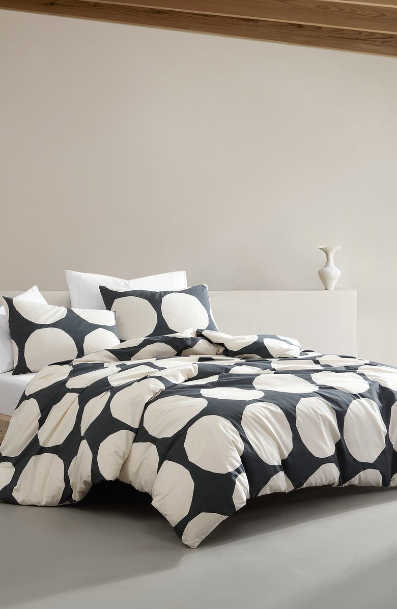 Marimekko Kivet Duvet Cover & Shams Set, Alternate, color, Charcoal Grey