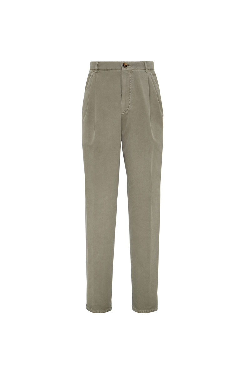 Brunello Cucinelli Double pleated trousers, Main, color, Khaki