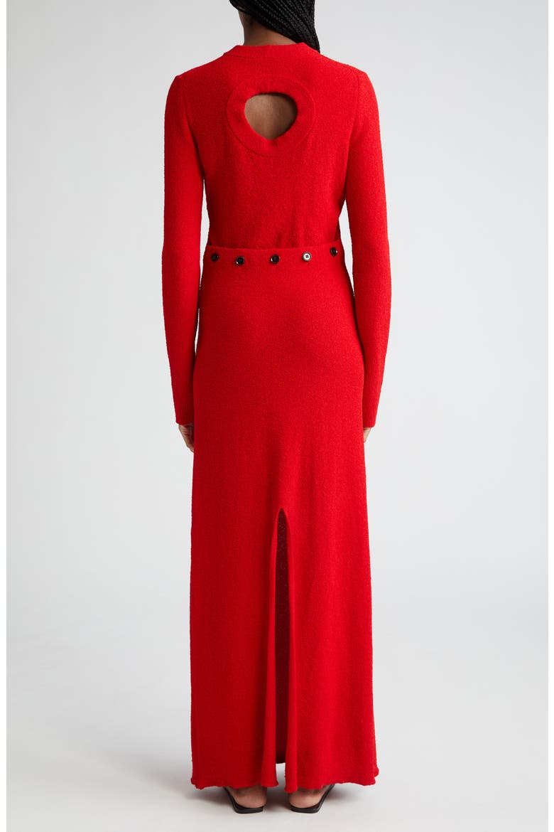 Lara Long Sleeve Bouclé Knit Convertible Dress, Alternate, color, RED