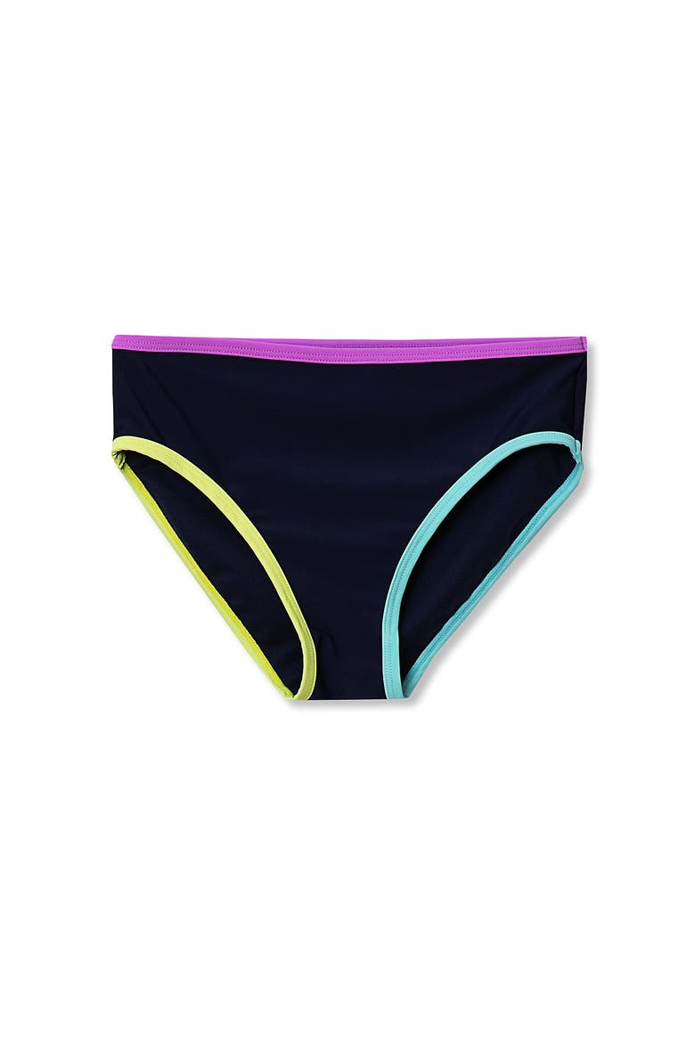Girls Chlorine Resistant Contrast Bikini Bottoms, Main, color, Deep Sea Navy