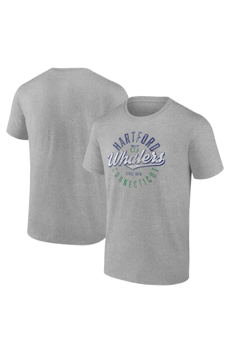 FANATICS Men's Fanatics Gray Hartford Whalers Emblem T-Shirt, Main, color, Gray