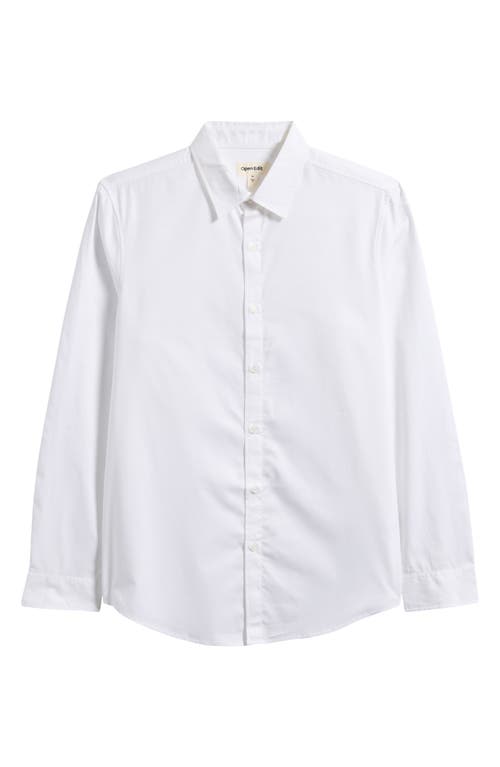 Open Edit Slim Fit Solid Cotton & Modal Button-up Shirt In White