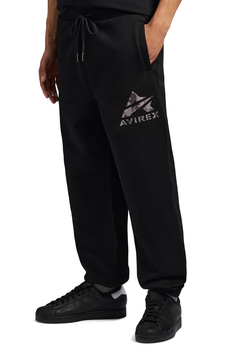 Camo Big 'A' Sweatpants, Alternate, color, BLACK