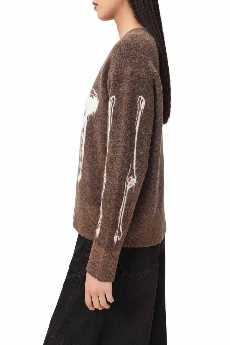 Ribspill Crewneck Sweater, Alternate, color, HOT CHOC BROWN