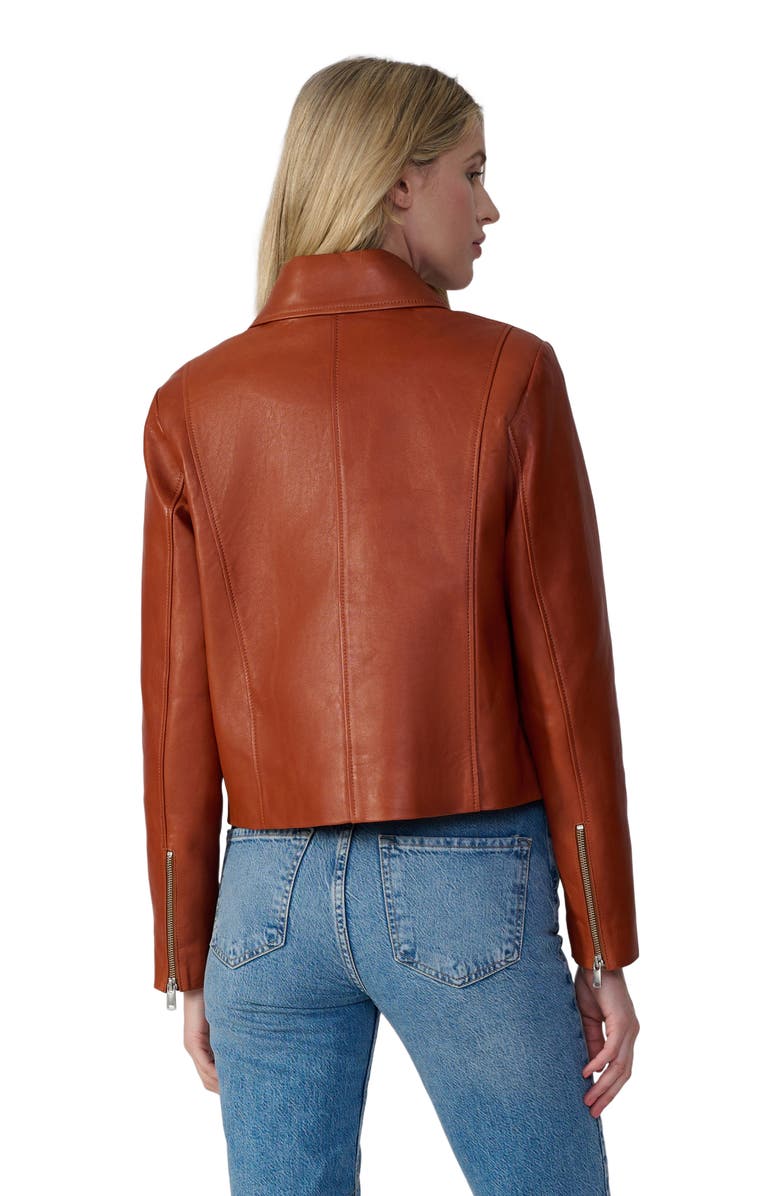 FURNIQ UK Daisy Leather Jacket, Alternate, color, Whiskey